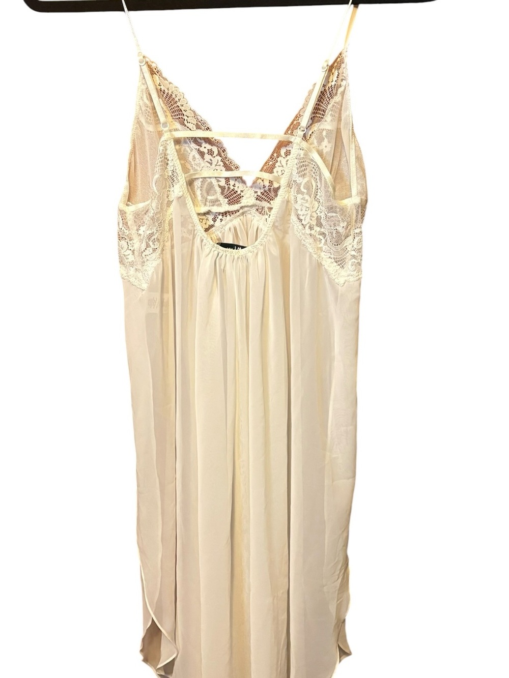 In Bloom by Jonquil White Lace Chiffon Nightgown Size Medium Bridal Romantic - Picture 7 of 10